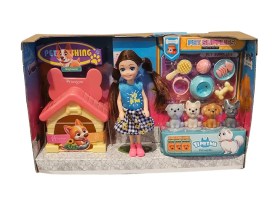Muñeca PRETTY con 4 perritos